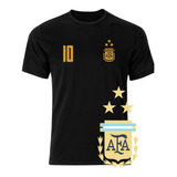 Camiseta Argentina Campeon 10 Tres Estrellas Messi