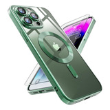 Funda Para iPhone 13 Pro Max+vidrio Protector Verde