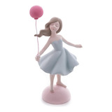 Figura Decorativa Wolff Boneca Com Balão Vermelho 22cm