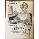 Cigarrillos Marlboro Antiguo Aviso Publicitario De 1961