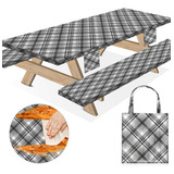 Memkiya Funda De Mesa De Picnic Con Fundas De Banco De 72 X