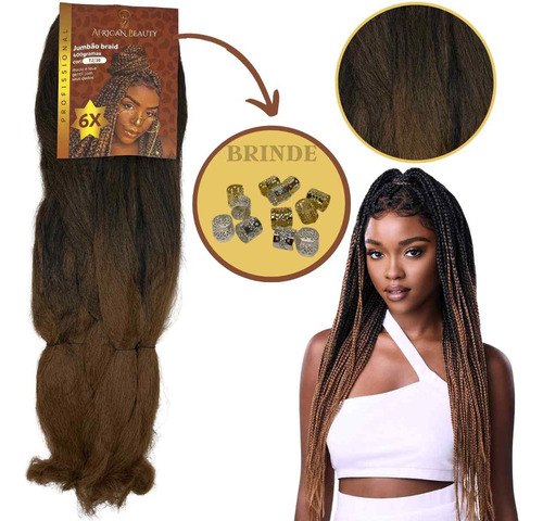 1 Cabelo Jumbo African Beauty Trança Box Braid Pacotão  Anel