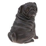 Lindo Color Negro Pug Animal Modelo Estatua Niños Z