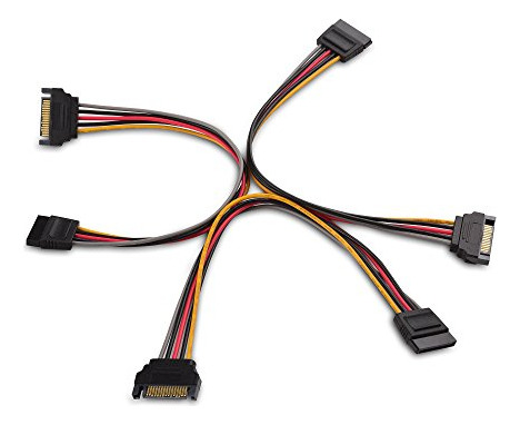 Cable De Extensión De Alimentación Sata 8puLG - Pack De 3