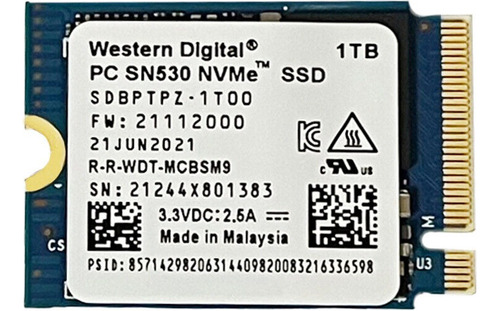Western Digital 1tb M.2 2230 Nvme Ssd Pc Sn530 1024gb 