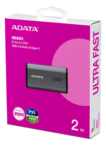 Unidad Solida Externa Adata Se880 2tb