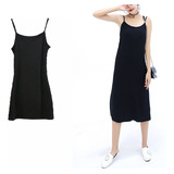 Vestido Modal Sin Mangas Para Mujer, Nuevo, Delgado, Negro