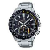 Reloj Casio Edifice Efs-s550db-1avudf Hombre 100% Original Color De La Correa Plateado Color Del Bisel Negro Color Del Fondo Negro