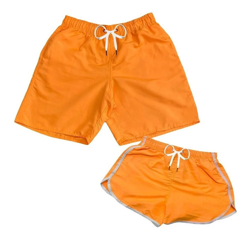 Kit 2 Short Casal Mozão Namorados Ele E Ela Moda Praia 