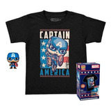 Capitán América Funko Pop Llavero Y Playera Talla S