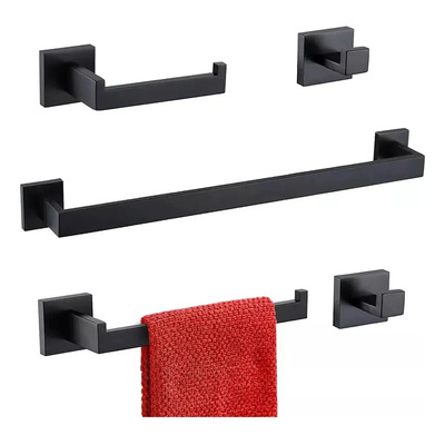 Juego De Accesorios De Baño Set De 5 Toallero Cuadrado Juego De Accesorios De Baño Cocina | Envío gratis