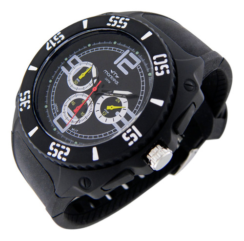 Reloj Montreal Hombre Ml1192 Aro Giratorio Plástico Caucho