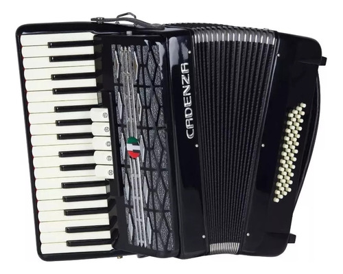 Acordeon Cadenza Cd48/34 48baixos 5 Registros 34teclas Preto