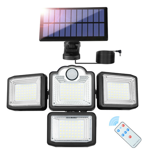 Luz Solar Exterior Led De Cuatro Cabezales, Exterior