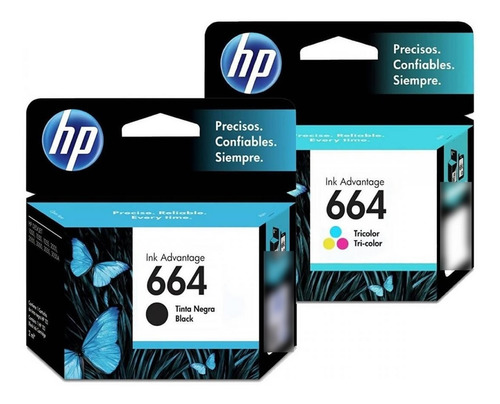 Combo Cartucho Hp Original 664 Negro + Color 3775 3635 213