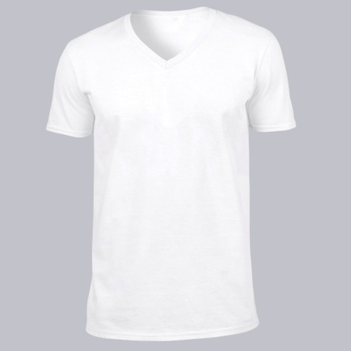 Camiseta Básica Cuello En V 100% Algodón Peinado Para Hombre