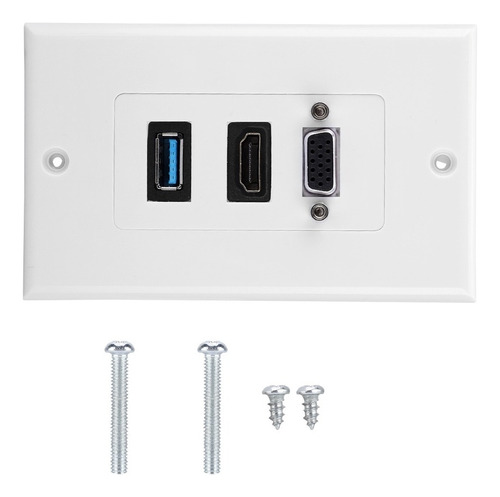 Us 3-porta Vga Hdmi Usb3.0 Socket Adaptador De Painel De Mon