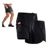 Pantalones Cortos Bermuda Thermal Dryfit 2 En 1 Para Entrena