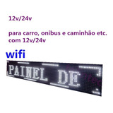 Painel Letreiro Led Digital 100x20 Branco C/wifi Externo 12v