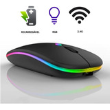 Mouse Sem Fio Recarregável Wireless Led Rgb Ergonômico