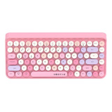 Teclado Ubotie Bluetooth Colorido, Máquina Escribir/rosa