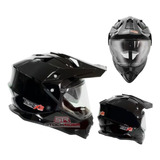 Casco Techx2 632a Cross C/ Mica Y Lente Interno Negro Ecer22