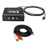 Conversor Spdif Òptico + Cabo Óptico + Cabo P2 / Rca 1,8 Mts