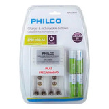 Cargador Pila + 4 Pila Aa Philco