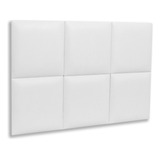 Cabeceira Solteiro 90x60 Cama Box Modulada Retangular Blu Cor Corino Branco