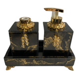 Kit Lavabo Com Colar Decorativo Difusor Saboneteira Bandeja