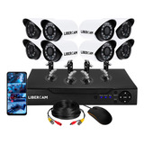 Kit 8 Camaras Seguridad Ip Dvr Full Hd Cctv Hdmi Infrarroja