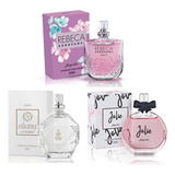 Kit Com 3 Colônias Femininas Perfumes Femininos Miniatura 25ml Para Mulher Eliana + Jolie E Rebeca Abravanel Da Jequiti