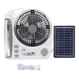 Ventilador Recargable Multifuncional Con Panel Solar Gd-8028