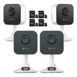 Kit X 4 Camara De Seguridad Wifi Full Hd Ezviz H1c Sd 32gb