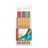 Estojo Fineliner Point 88 8 Cores Stabilo