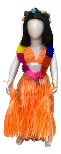 Disfraz Hawaiana Con Accesorios Niñas.