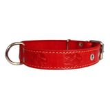 Collar De Cuero Rojo Para Perros, 1.25 X22 , German Shepherd