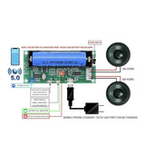 Mini Amplificador Stereo Bluetooth 5.0 Recarregável Completo
