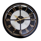 Reloj Gigante Decoracion Pared Analogico 50cm Negro Dorado