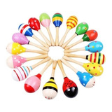 Sonajero Maraca Chica De Madera Infantil Estimulación 