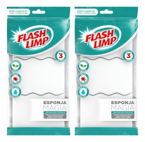 Esponja Mágica Tira Mancha C/ 6 Unidades Flash Limp