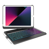 Funda Con Teclado Incorporado Para iPad 10.2 7, 8 Y 9 Negro