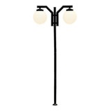 Lustre Poste De Jardim Externo Com Globo Poli 2,16m P23/2 Pt