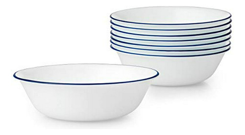 Juego De Tazones Corelle, 8 Piezas, Café Clásico Azul