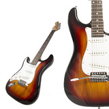 Guitarra Electrica Stratocaster Con Amplificador Accesorios Color Marrón Orientación De La Mano Diestro