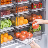 Cajones Apilables Transparentes Para Refrigerador Organizaci