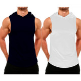 Pack X2 Musculosa Capucha Entrenamiento Gym Deportiva