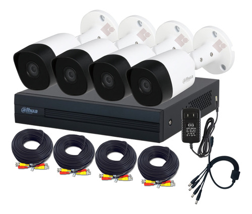 Kit 4 Camaras 2mp, Dvr 8ch+ 2ip 1080p H.265+ Kitxvr1b08i2mp4