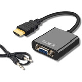 Mini Adaptador Conversor Hdmi P/ Vga Transmite Áudio E Vídeo