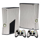 Skin Adesivo Xbox 360 Slim Aço Escovado Prata